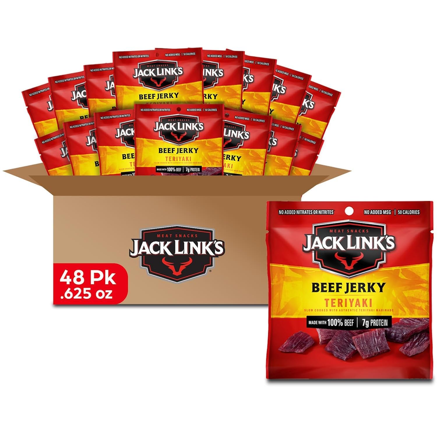 Jack Link's Teriyaki Beef Jerky Multipack - (48 Pack) 0.625 oz