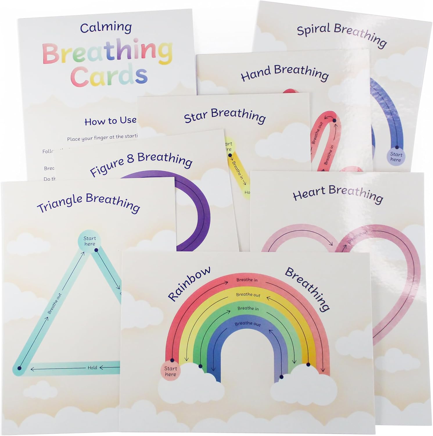 8 Finger Tracing Breathing Cards Mindfulness Anxiety Stress Childrens Pupils Wellbeing School Teachers Resource A5 Primary Teaching Services