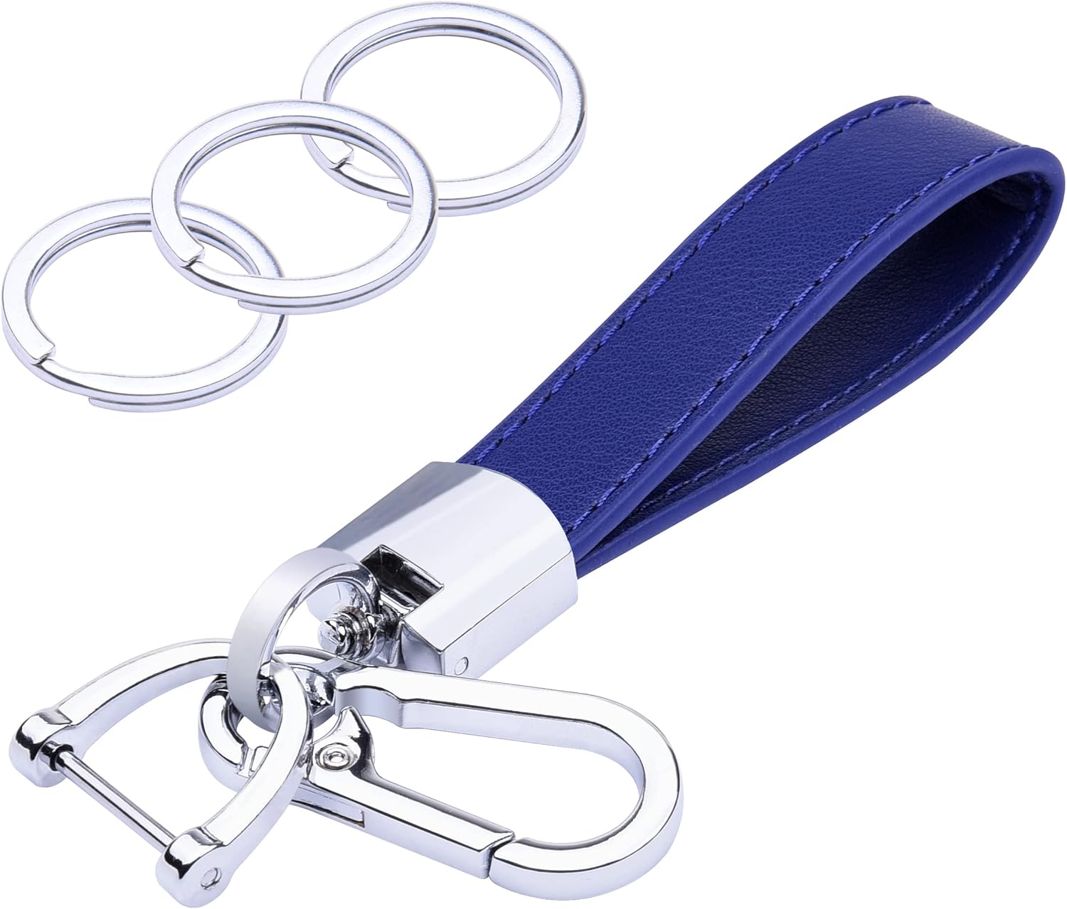 Wisdompro Genuine Leather Car Keychain, Key Fob Key Chain for Men and Women