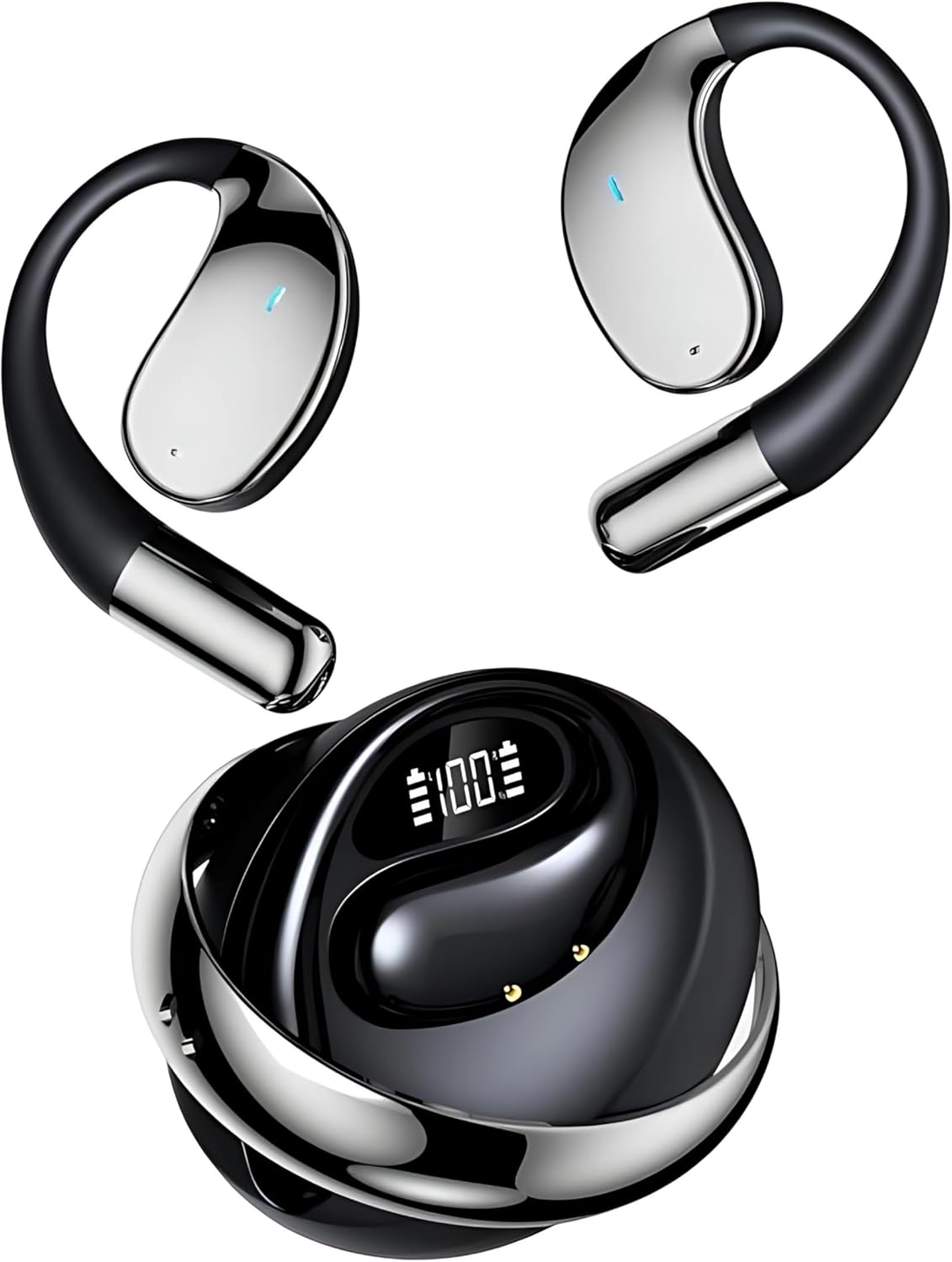 intellitoy AI Real Time Translation Earbuds [144 Languages] | Wireless Two-Way Translator | HD Sound & 8H Playback | Perfect for Business Travel, Language Learning & Gym Sessions,Black