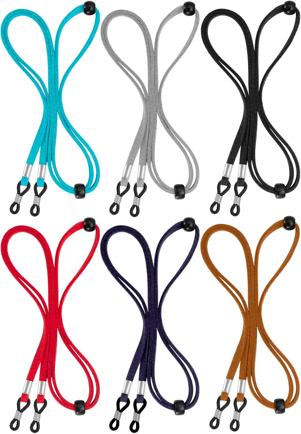 BILIONE Eyeglass Strap, 6Pcs Premium Glasses Holder Chains, Multicolor Eyewear Retainer for Women Men and Kids