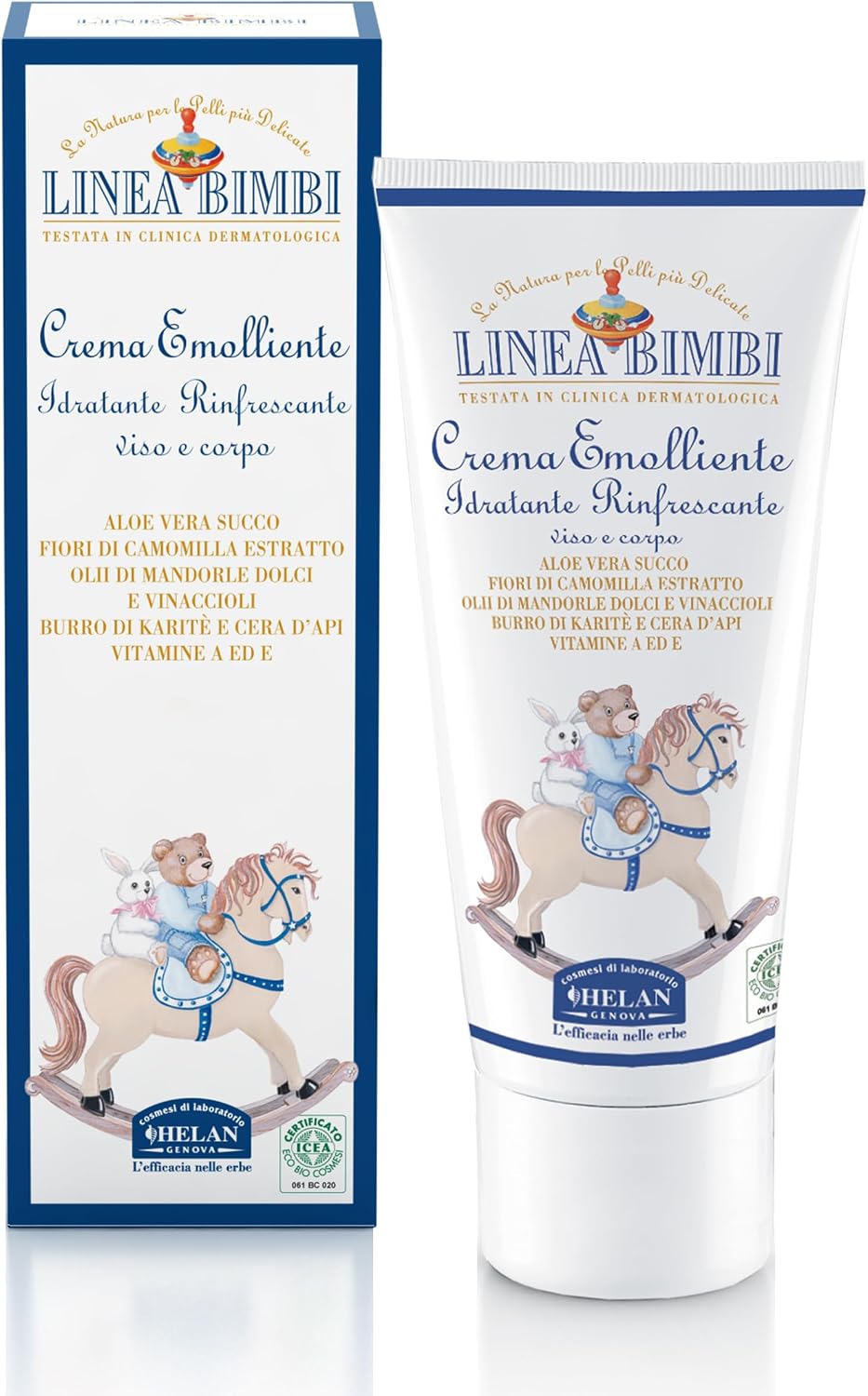 Helan Linea Bimbi - Soothing Baby Lotion Face & Body with Vitamin E, Aloe Vera Juice & Beeswax, Moisturising & Refreshing Baby Cream for Delicate Skin, Baby Essentials for Newborn, Made in Italy 100ml