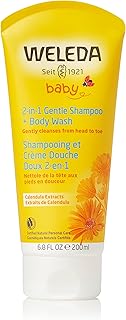 Weleda Baby Calendula 2-in-1 Gentle Shampoo and Body Wash, 6.8 Fluid Ounce, Plant Rich Cleanser with Calendula and Sweet Almond Oil