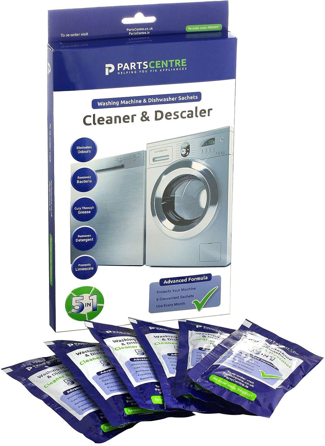 PartCentre Dishwasher & Washing Machine Deep Cleaning 5 In 1 Descaler Limescale Cleaner Remover x6 Pack