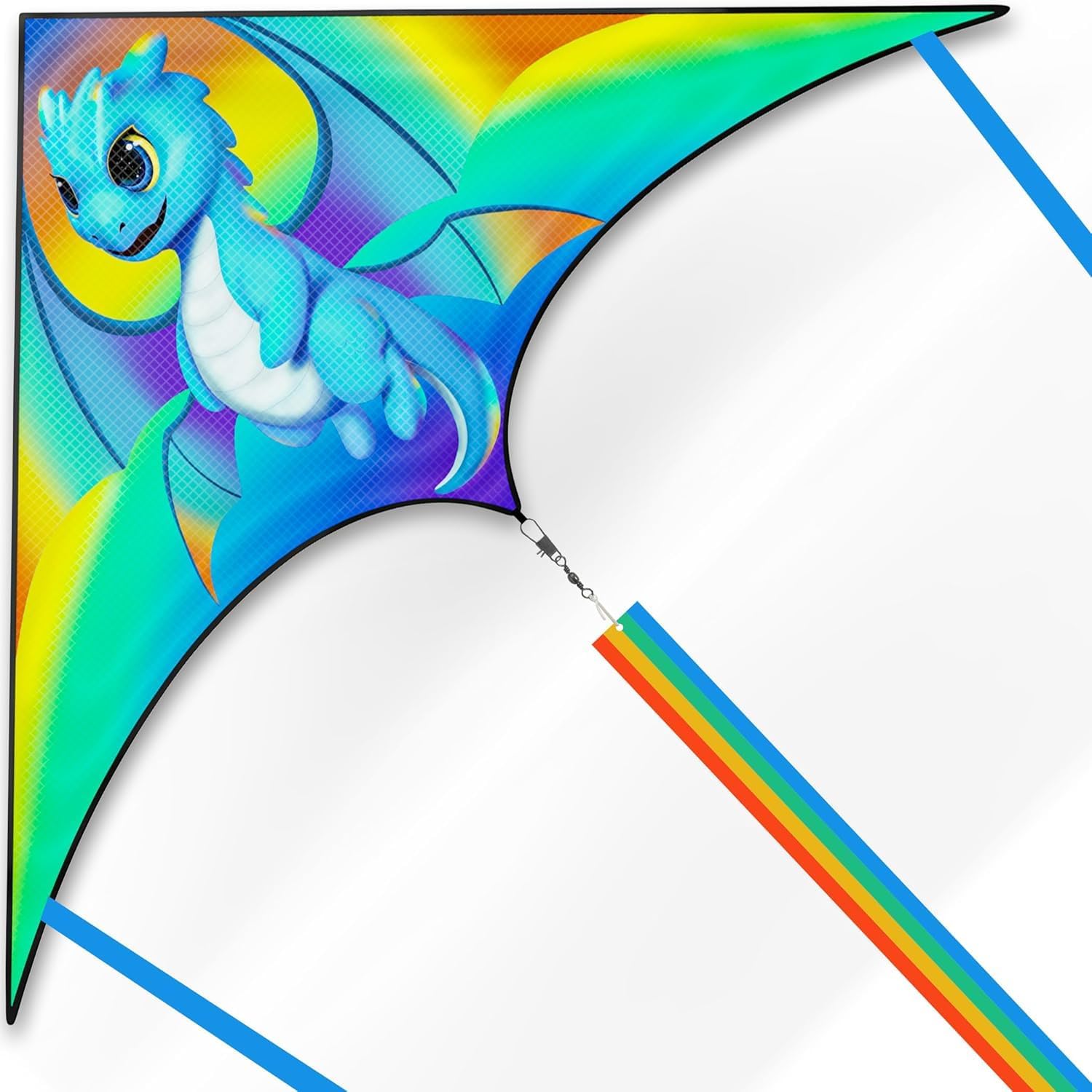 Nazano Dragon Kites for Children and Adults, Large Rainbow Kids Kite Dragon Kites for Outdoor Game Activities, Beach Games Great Gift to Boys Girls Age 3 4 5 6 and Up