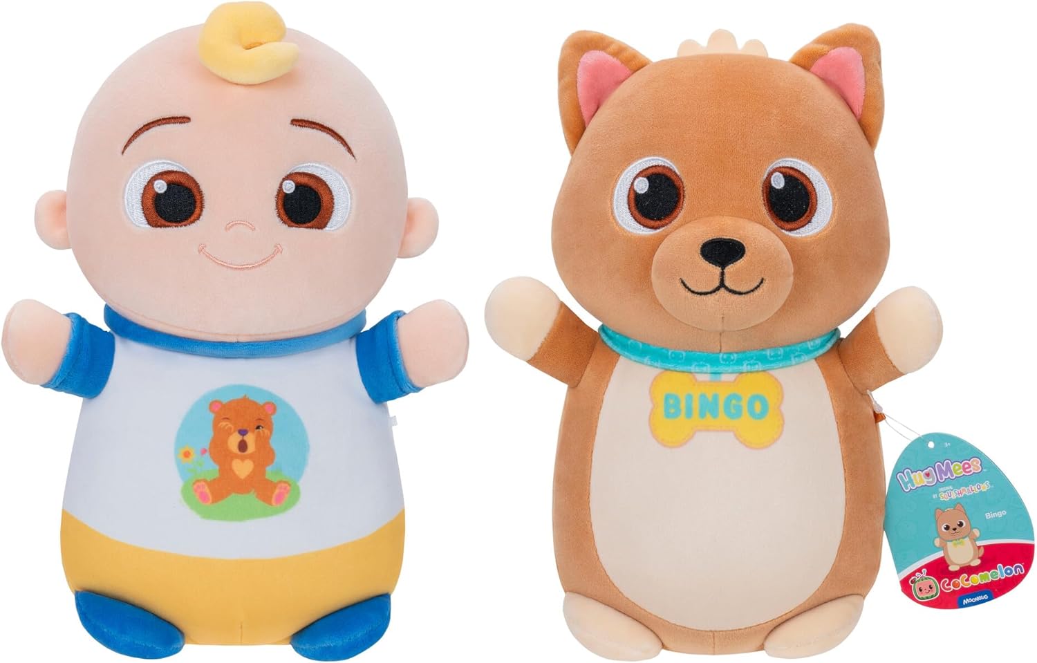 Squishmallows Original 10-Inch “Cocomelon” JJ and Bingo HugMees 2-Pack – Ultrasoft Official Jazwares Plush