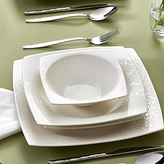 Karaca New Flava 24 Piece Porcelain Dinnerware Set for 6 People, Elegant Porcelain Dishware with Dinner, Pasta, Side Plates, Bowls, Kitchen Essentials Durable, Resistant, Ideal for Dinner Serving
