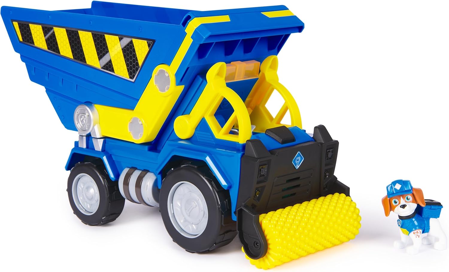 Rubble and Crew, Bark Yard Deluxe Dump Truck Construction Vehicle with Lights, Sounds and Wheeler Action Figure, Kids’ Toys for Boys and Girls Aged 3 and up