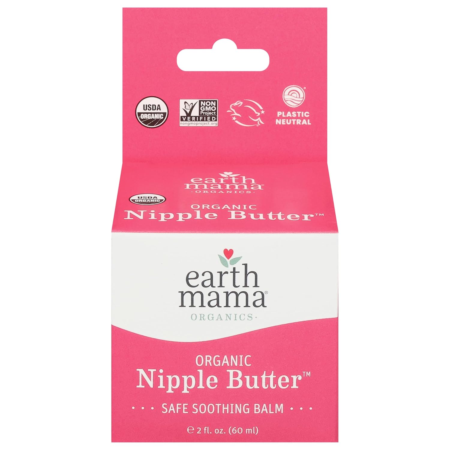 EARTH MAMA ANGEL BABY Organic Natural Nipple Butter, 2 FZ