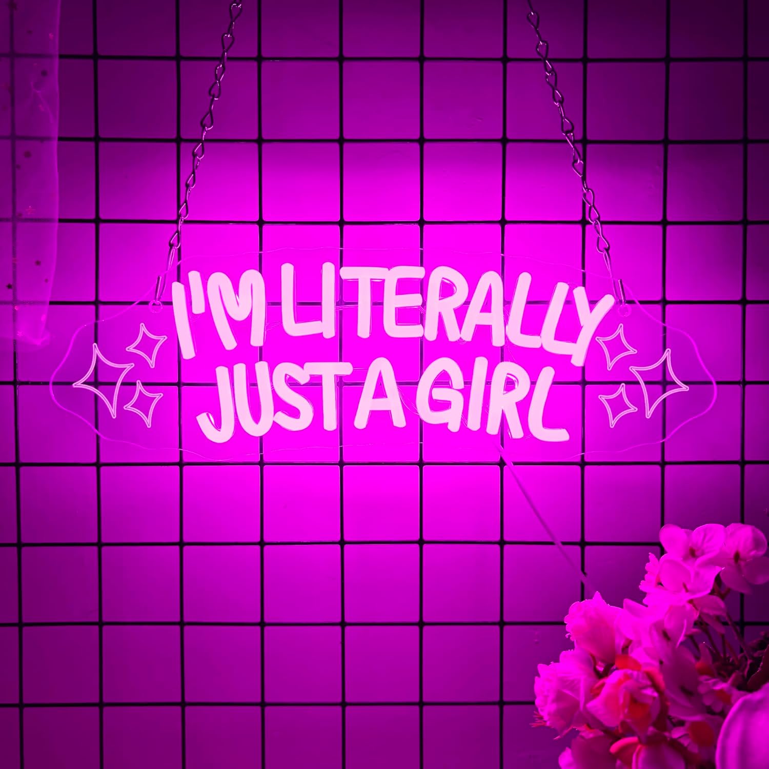 I'm Literally Just A Girl Neon Sign, USB Powered Dimmable LED Room Decor Lamp, For Bedroom Party Pink Aesthetic Decor Girl Themed Neon Wall Decor, Unique Gift For Teenage Girls(15.7 * 5.1 In)