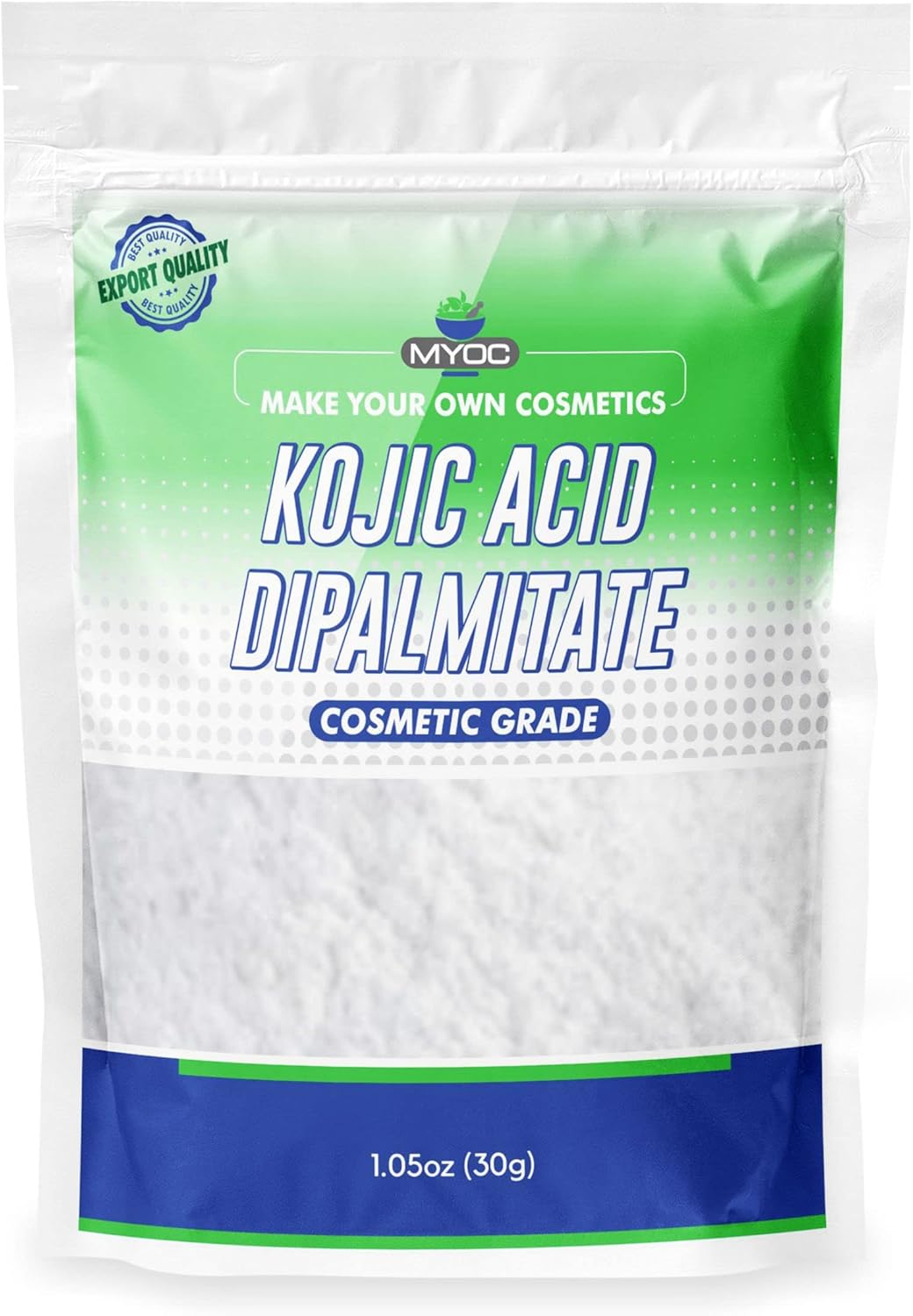 Myoc Kojic Acid Dipalmitate Powder 30 gm, for Skin, Skin Whitening, DIY Ingredients for Soap, Cream, Serum & Face Mask No Additives & Fillers