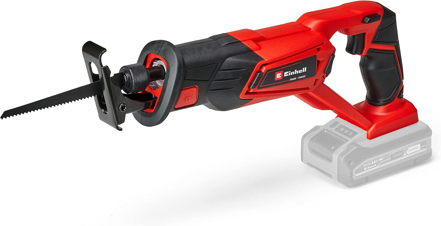 Einhell Power X-Change Cordless Reciprocating Saw - 22mm Stroke, 18V Electric Saw To Cut Wood, Plastic and Metal - TE-AP 18/22 Li Solo Recip Power Saw (Battery Not Included)