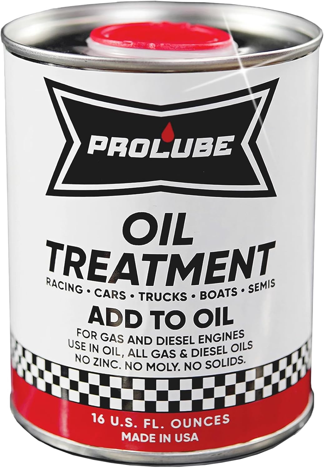 Prolube Oil Treatment - Engine Oil Additive for Gas & Diesel Engines - Reduces Wear, Noise, Vibration - Boosts Fuel Economy & Horsepower - Works on Transmissions & Differentials (16oz)