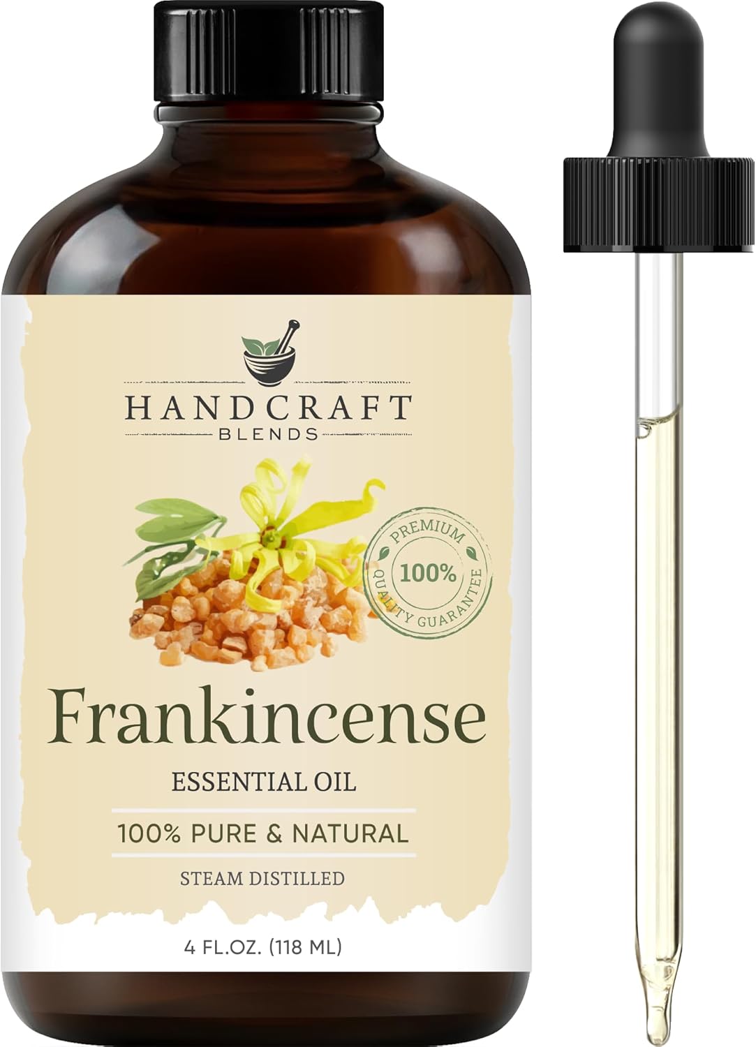 Handcraft Blends Frankincense Essential Oil - Huge 118 ml - 100% Pure and Natural - Premium Grade with Glass Dropper