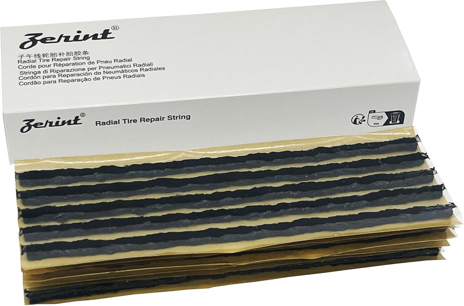 TS-260D30 Tire Repair Strings Rubber Strip 30PCS 1/4" x 8" Black,Tire Repair Plugs Self Vulcanizing Tire Puncture Repair Strips Sealer