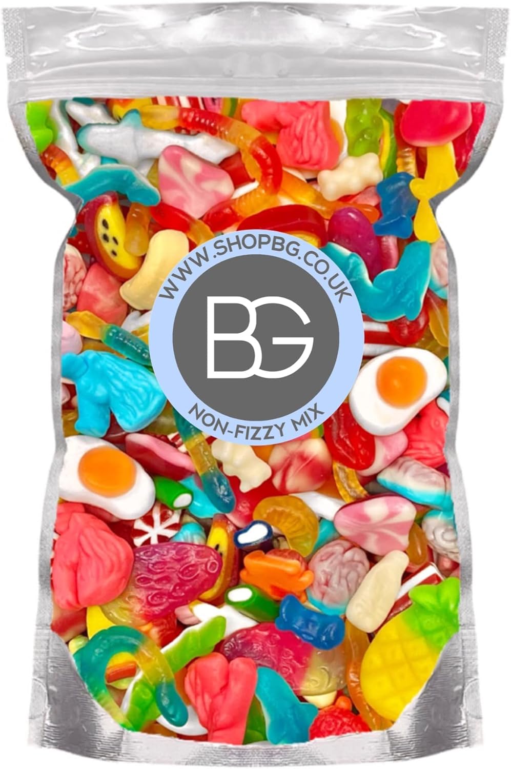 Bargain Gateway BG Non-Fizzy Quality Pick & Mix Sweets - Large Retro Candy Sweeties 800g Pouch Gummy Jelly Chewy Pick n Mix