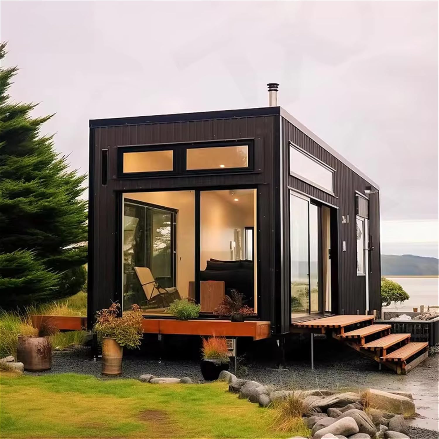 20FT Customized Expandable Folding Container House – Portable Modular Prefab Tiny Home with Kitchen & Bathroom, Foldable Mini House for Living, Office, Travel, or Rental