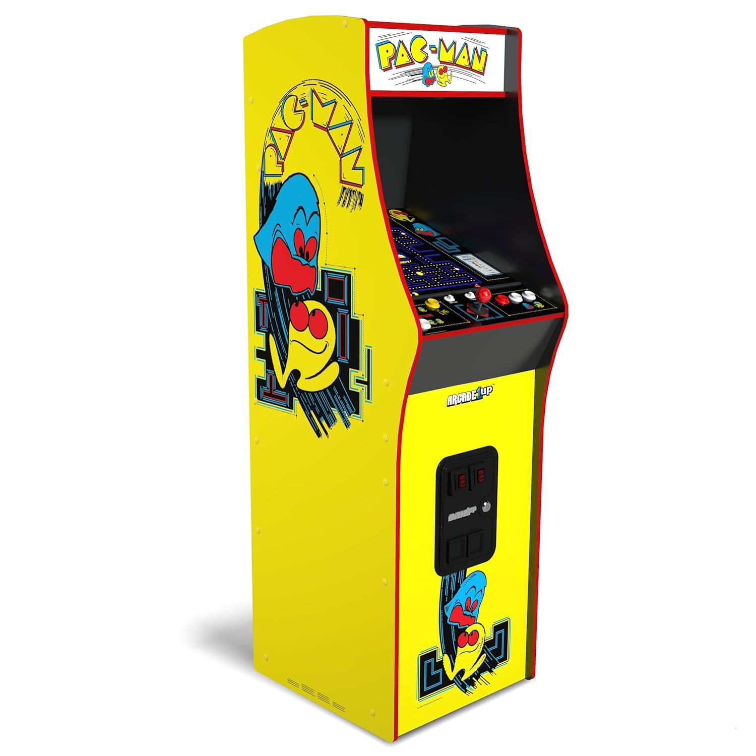 Arcade1Up PAC-MAN Deluxe Arcade Machine, built for your home, with 5-foot-tall full-size stand-up cabinet, 14 classic games, and 17-inch screen