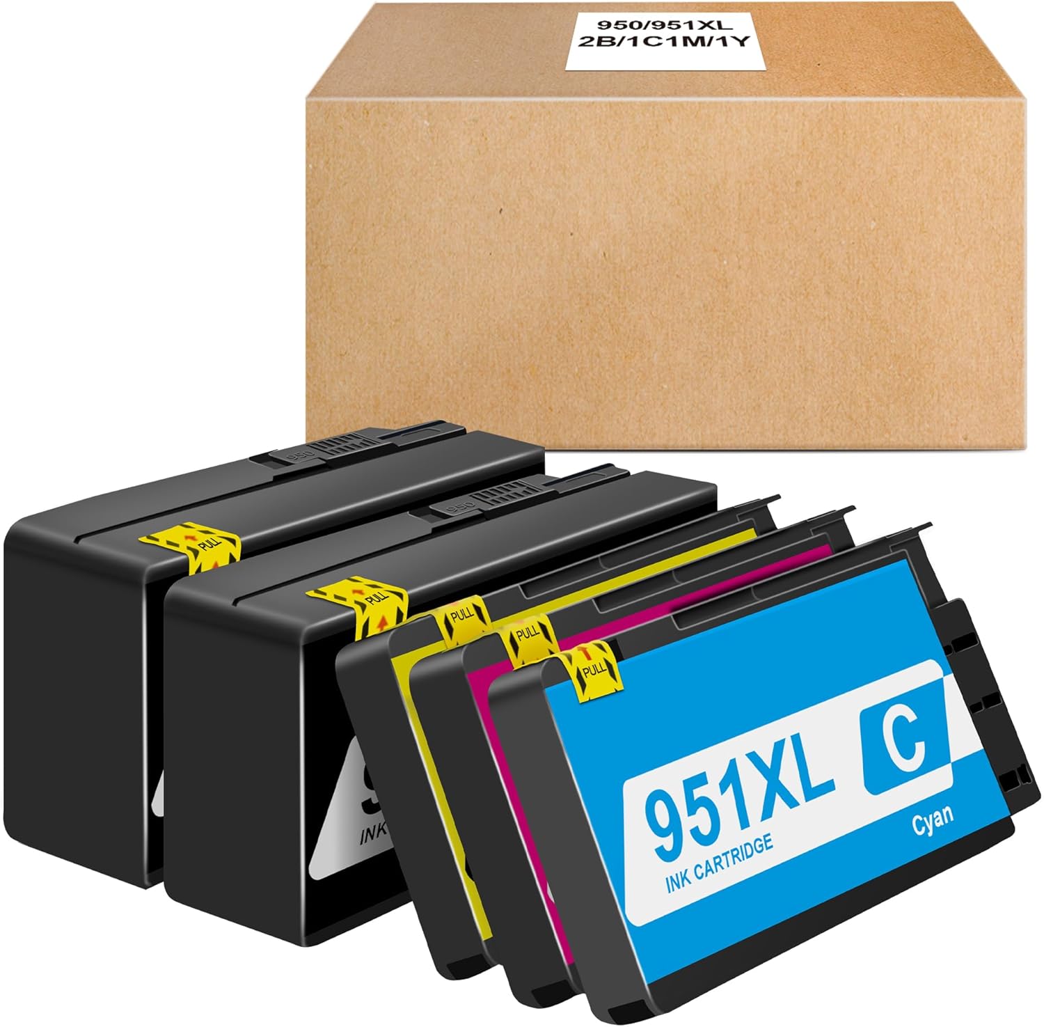 950XL and 951XL Ink Cartridges Combo Pack Replacement Work for HP OfficeJet Pro 8100 8110 8600 Printer