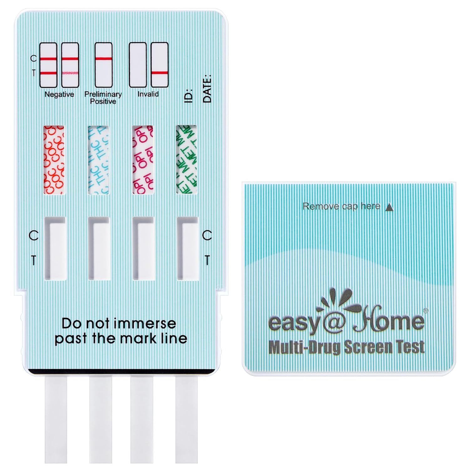 Easy@Home 10 Pack 4 Panel Instant Drug Test Kits - Testing Marijuana (THC), COC, OPI 2000,MET/mAMP - Urine Dip Drug Testing -#EDOAP-144