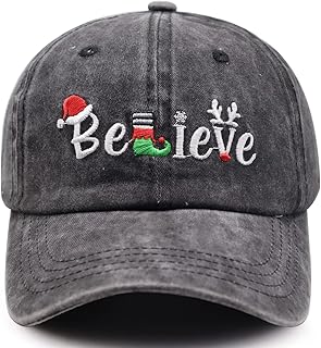 Merry Christmas Hats for Men Women, Funny Adjust Cotton Embroidered Xmas Holiday Baseball Cap