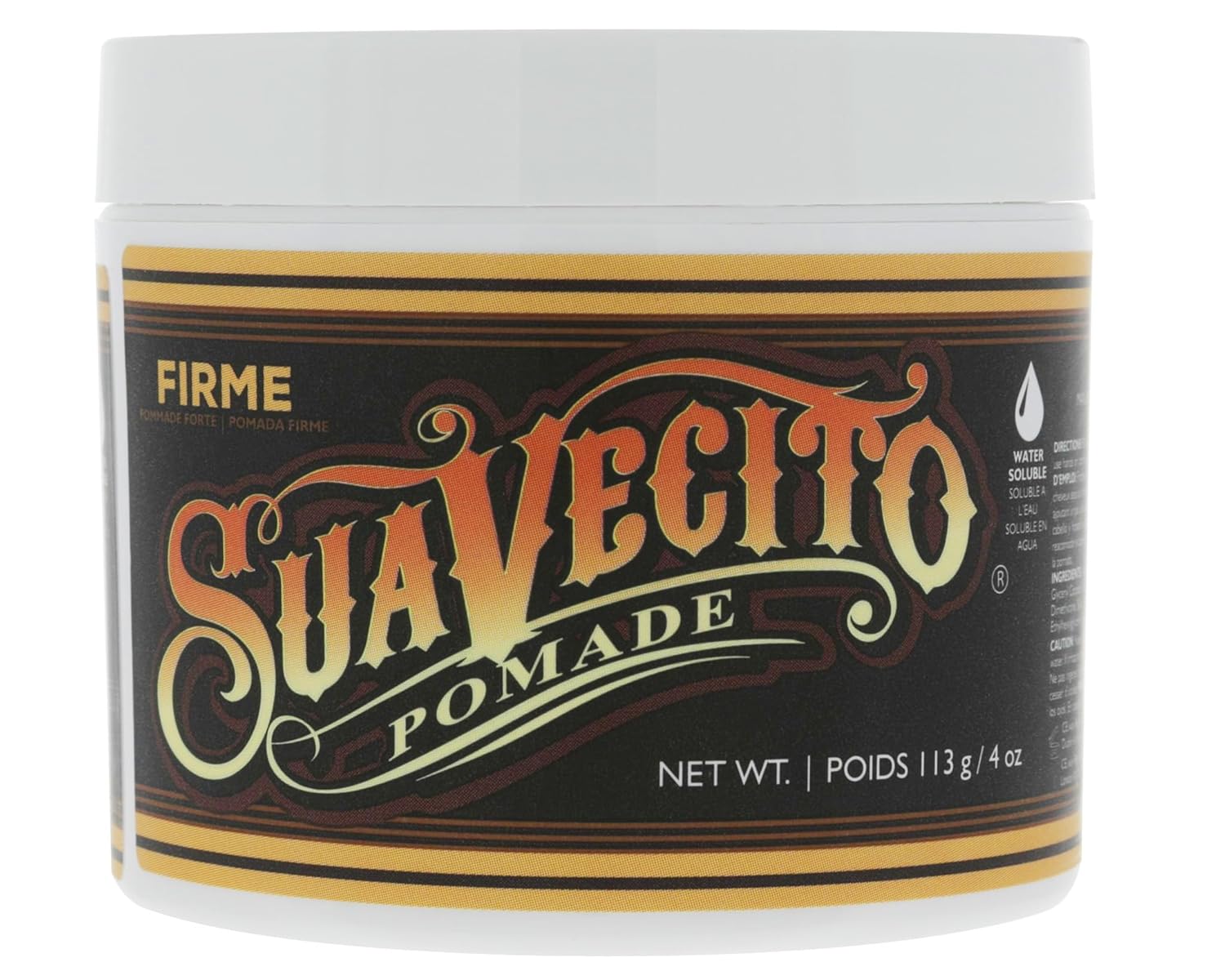 Suavecito Pomade Firme (Strong) Hold - Strong Hold Hair Pomade For Men - Medium Shine Water Based Flake Free Hair Gel - Easy To Wash Out - All Day Hold For All Hair Styles