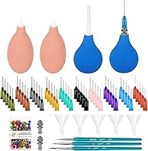 LAMPTOP 164 Pcs Clay Ceramic Decorative Tools, Pottery Tools Supplies Glaze Precision Applicator Set, Plastic Steel Needles with Adapter, Rubber Ceramic Glaze Extrusion Bottle and Funnels, Paintbrush