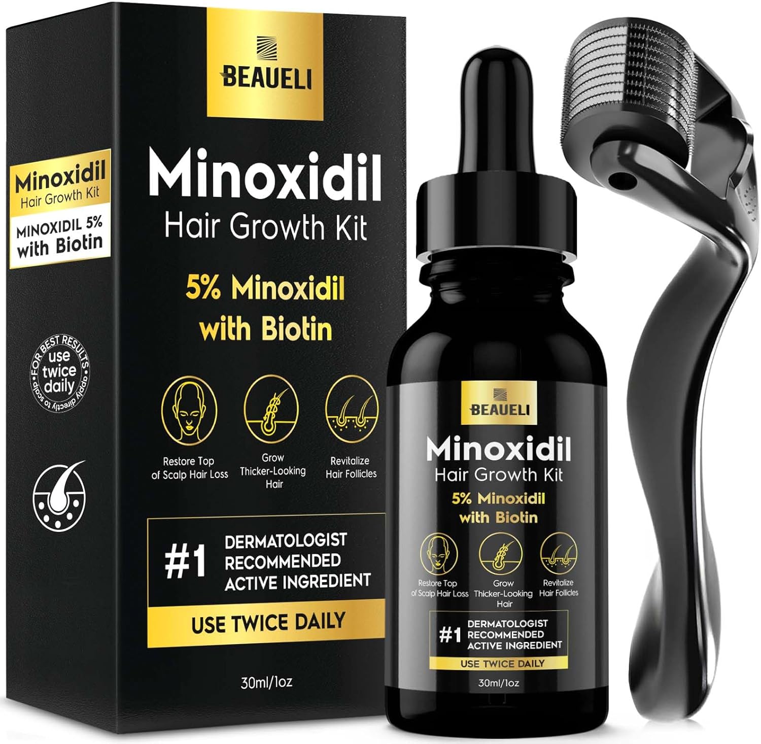Minoxidil for Men Beard Growth Kit, Minoxidil for Women Hair Growth Kit, Hair Loss Treatments for Women Hair Regrowth Treatment, Minoxidil 5%