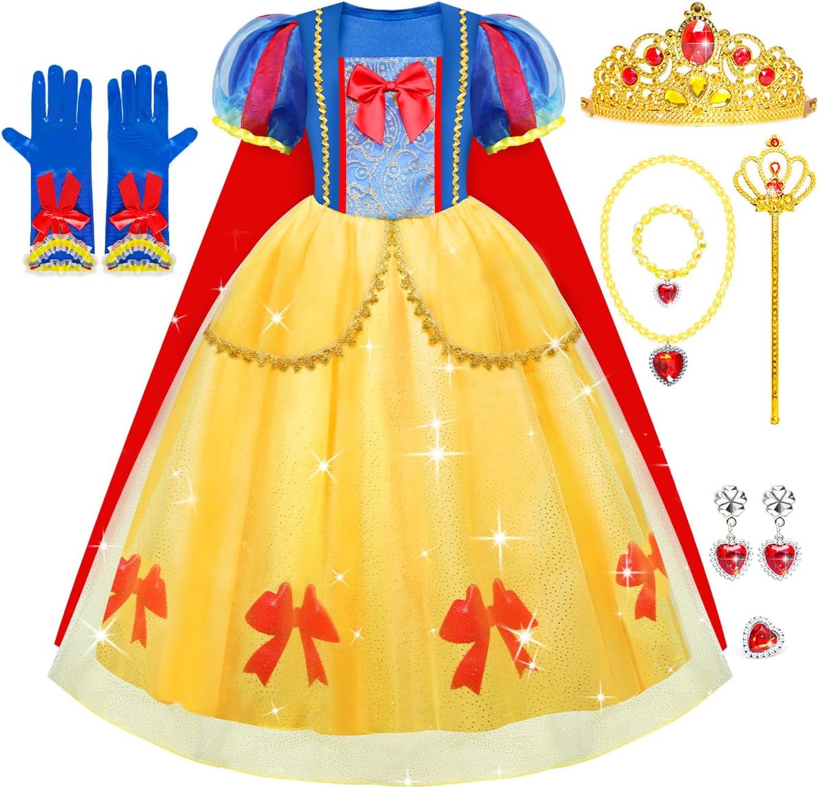 Meland Princess Dress Up for Girls, Dress Up Clothes for Girls Halloween Costumes Birthday Gift for Girls Toddlers Age 3-8