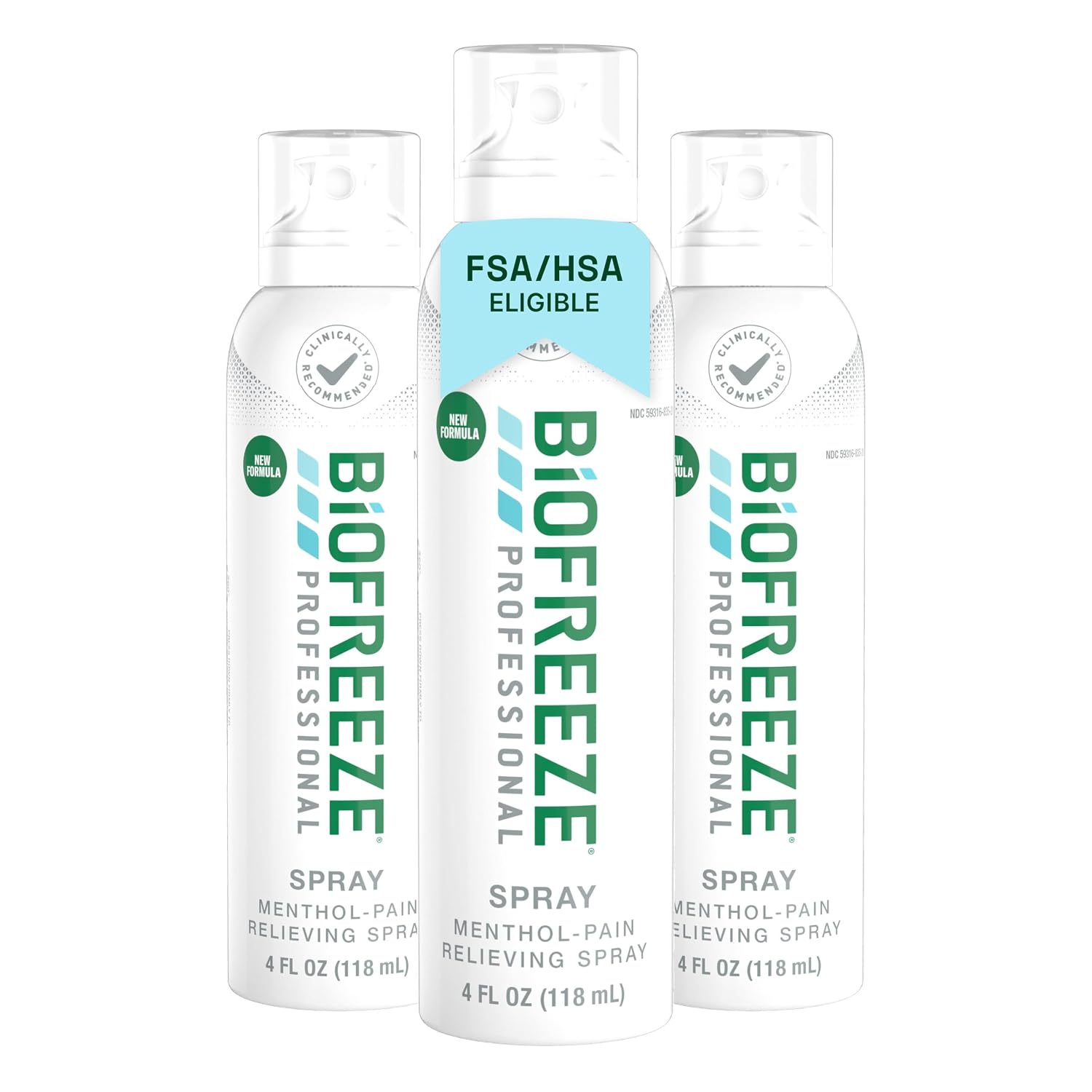 Biofreeze Professional Pain Relief Spray, Cooling Menthol, 4 FL OZ (3 Pack)