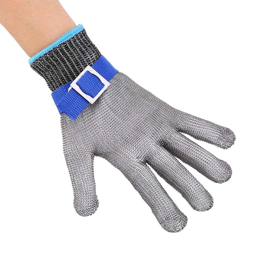 Ejoyous Cut Resistant Glove, Level 5 chainsaw Glove Chainmail Glove Barbed Wire Gloves Anti Needle and Glass Gloves, for Kitchen Butchers Meat Cutting Outdoor Work Protective Hand, EJOYOUSZVRDQ8WMTO