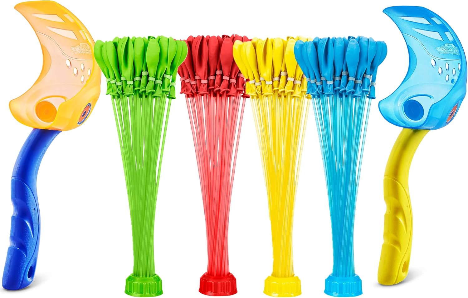 Bunch O Balloons Launcher 2 Pack & 4 Stems by ZURU, Rapid-Filling Self-Sealing Tropical Colored Water Balloons for Outdoor Family, Friends, Children Summer Fun