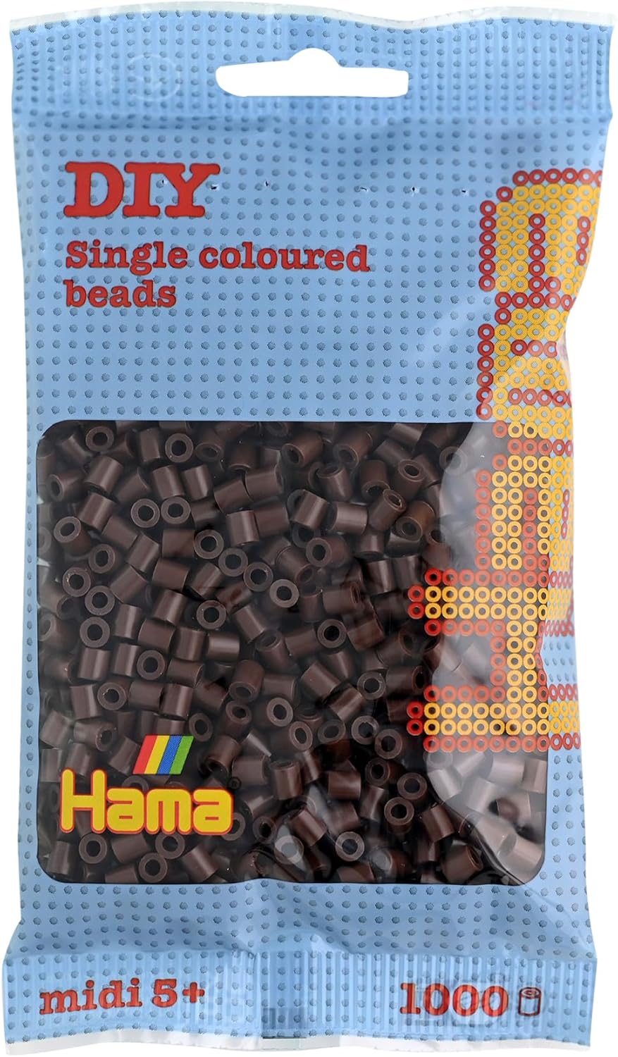 Hama Beads Bag | Approx. 1000 Midi Fuse Beads | Mosaic Decoration Arts & Craft for Creative Children Ages 5+ | Brown