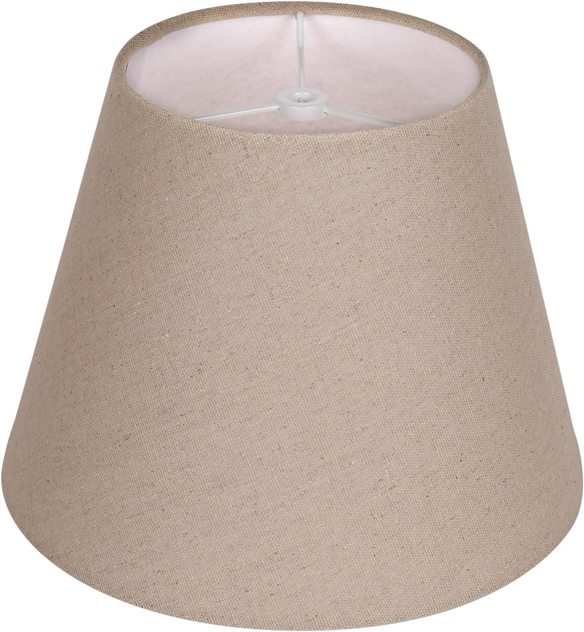 ALUCSET Small Lamp Shade, Barrel Fabric Lampshade for Table Lamp & Floor Light, 6 inch Top Diameter x 10 inch Bottom x Diameter 7.5 inch Height, Natural Linen Hand Crafted, Spider (Brown)