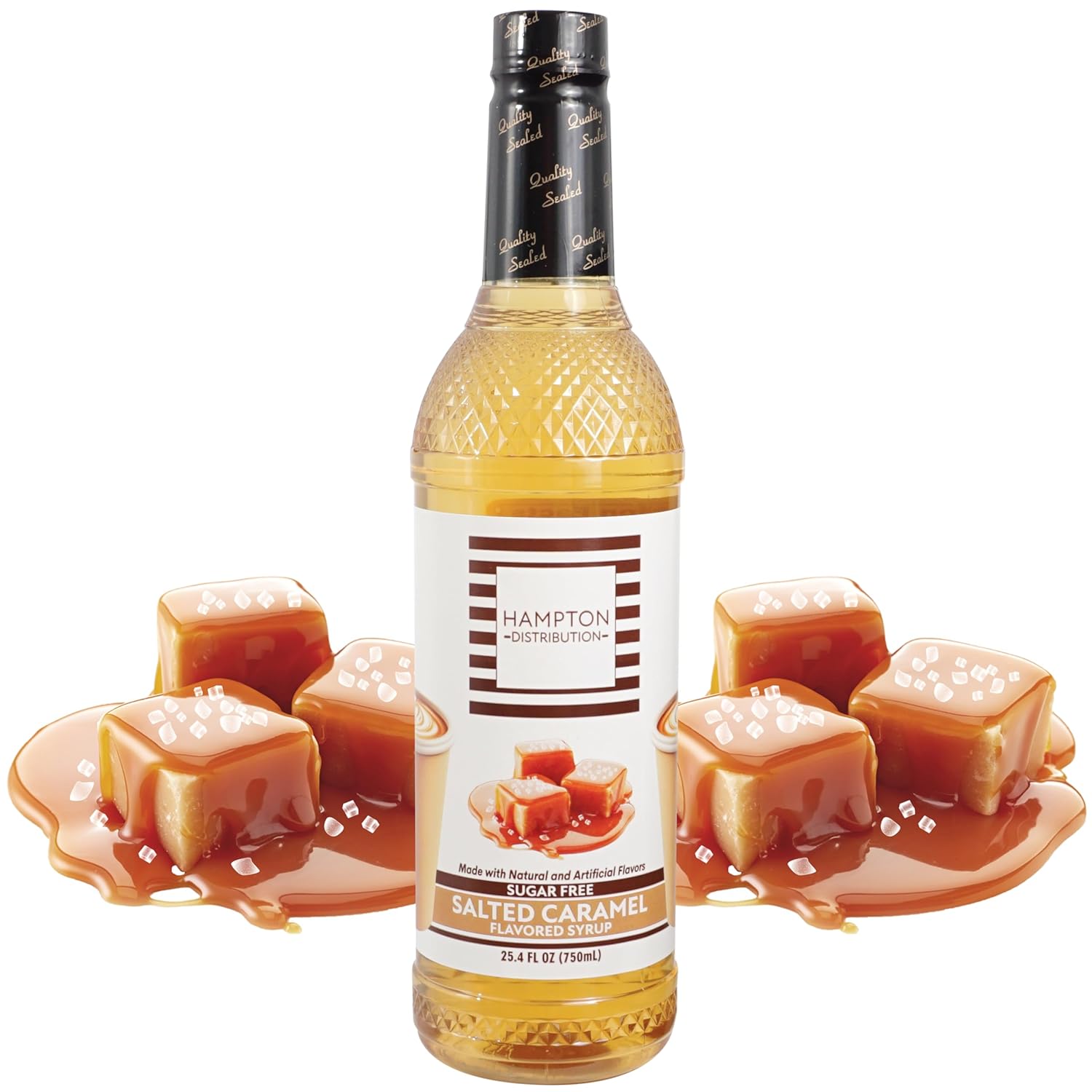Sugar Free Coffee Syrup, Salted Caramel Flavor Drink Mix 25.4 Fl Oz (Pack of 1), Sugar Free Caramel Syrup, Zero Calorie Flavoring for Lattes, Shakes, Food, Snacks & More, Gluten Free