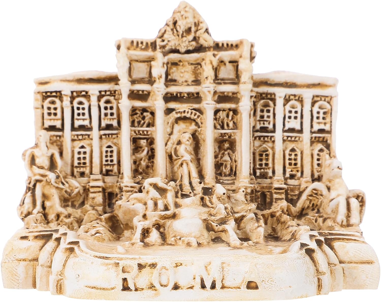 VOSAREA Roman Church Statue Mini Resin Italy Trevi Fountain Figurine 3D Architecture Model for Home Office Bookshelf