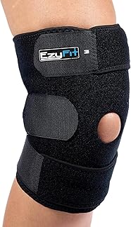 EzyFit Knee Brace - Adjustable Support for Arthritis, ACL Meniscus Tear & Knee Pain Relief or Injury Recovery - Plus Dual Side Stabilizers for Men & Women - Medium Size - 10" - 14"