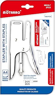 Motarro Heavy-Duty Full-Strip Metal Plier Stapler, Large Capacity Stapler with Standard 24/6 Metal Staples 1000 pcs for Desktop Work Office & School Supplies