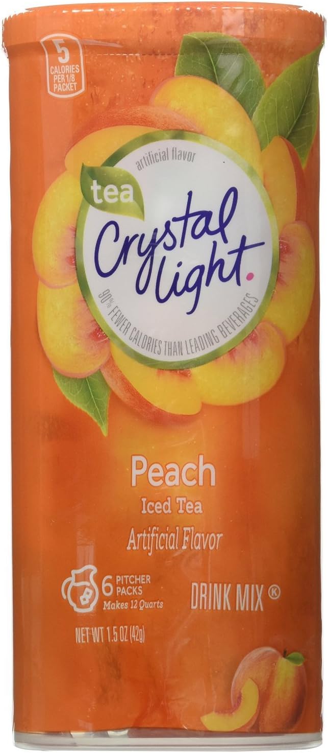 Crystal Light Peach Tea, (12-Quart) 1.5-Ounce Canisters (Pack of 6)