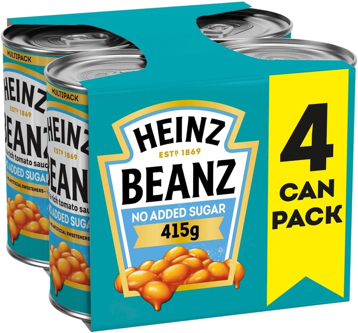 Heinz No Added Sugar Baked Beans 4x415 g