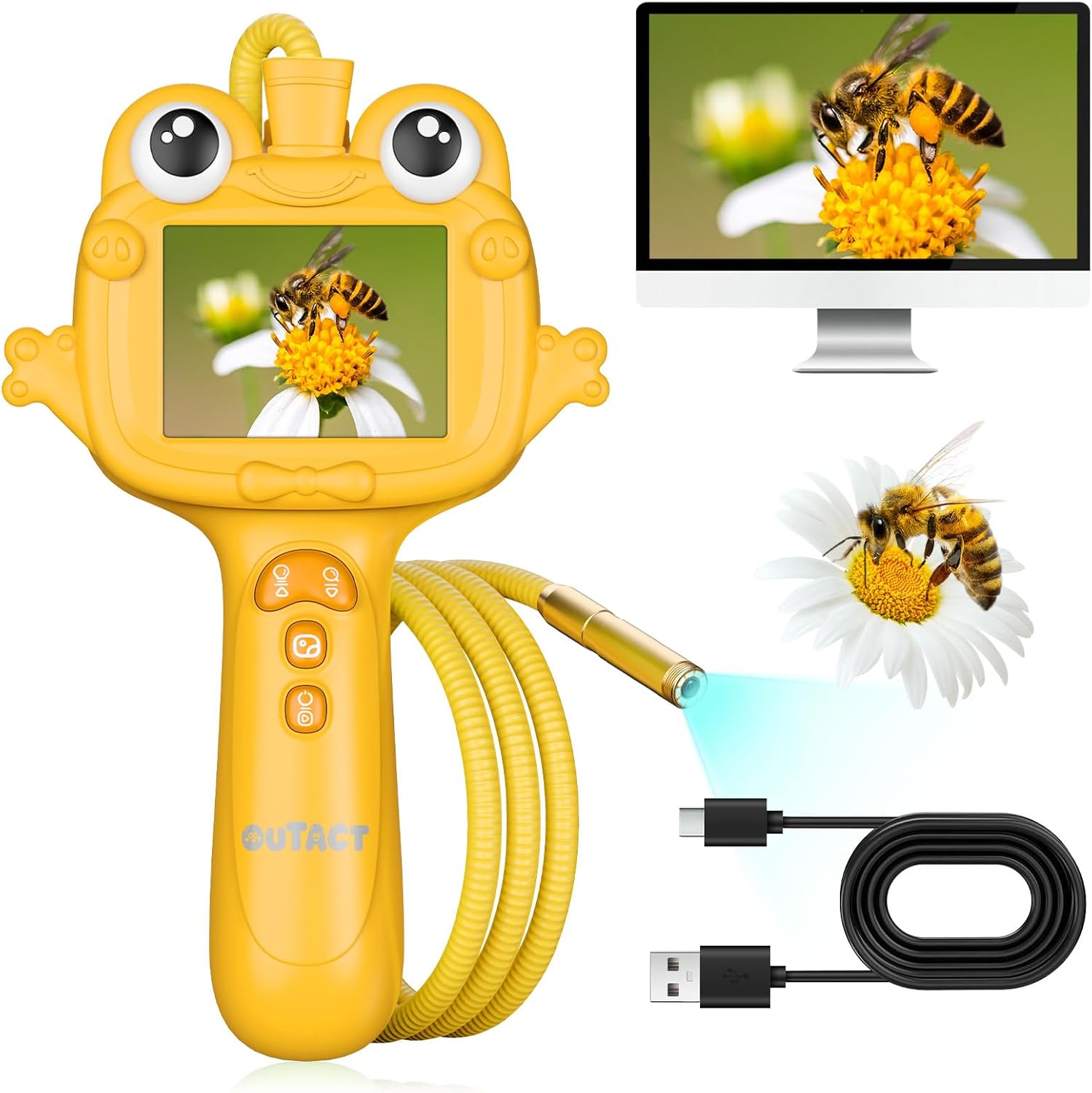 Kids Endoscope with Light,IP67 Waterproof Borescope Camera, Educational Nature Exploration Toys for Boys & Girls 4-12 Years Old,Christmas Birthday STEM Gift for Kids