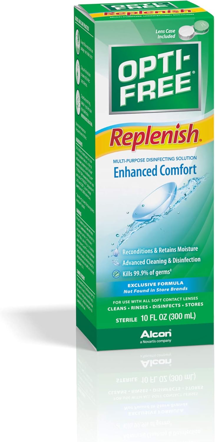 Opti-Free Replenish Multi-Purpose Disinfecting Solution With Lens Case, 10 Fl Oz