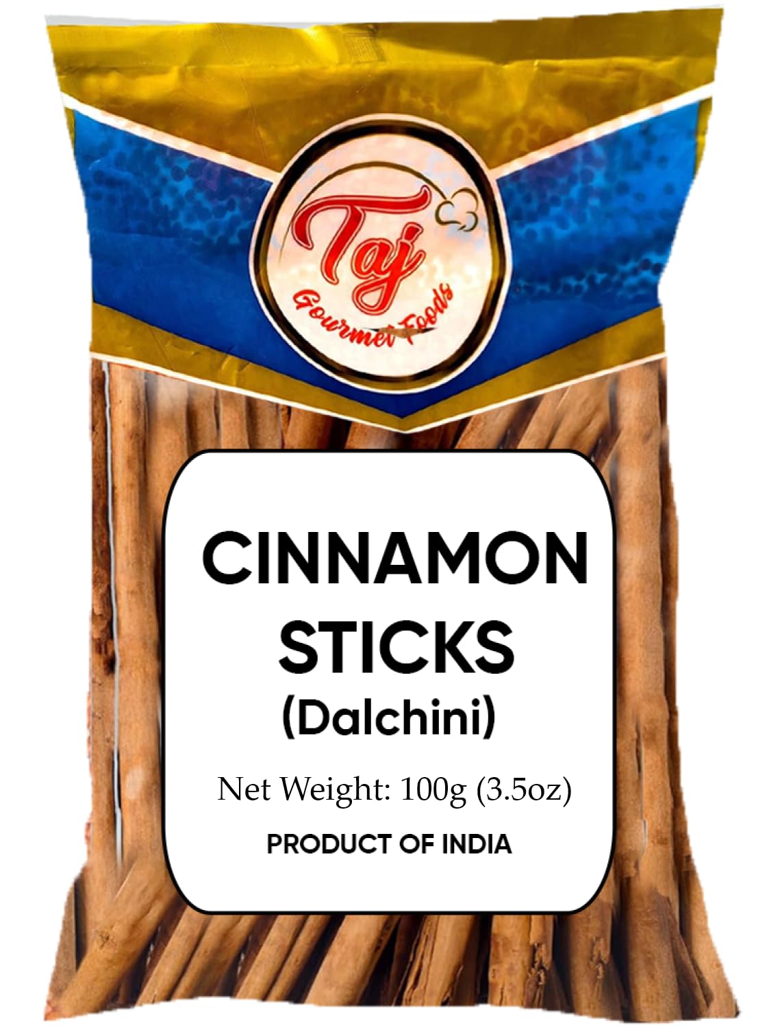 TAJ Cinnamon Stick Round, Dalchini, 3.5-Ounce