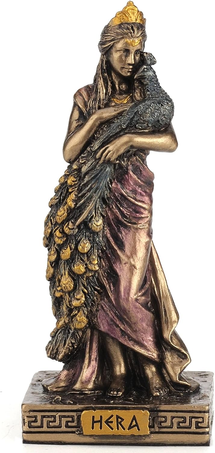 Veronese Design 3 3/8 Inch Hera Greek Goddess of Women and Marriage Resin Miniature Figurine Hand Painted Bronze Finish