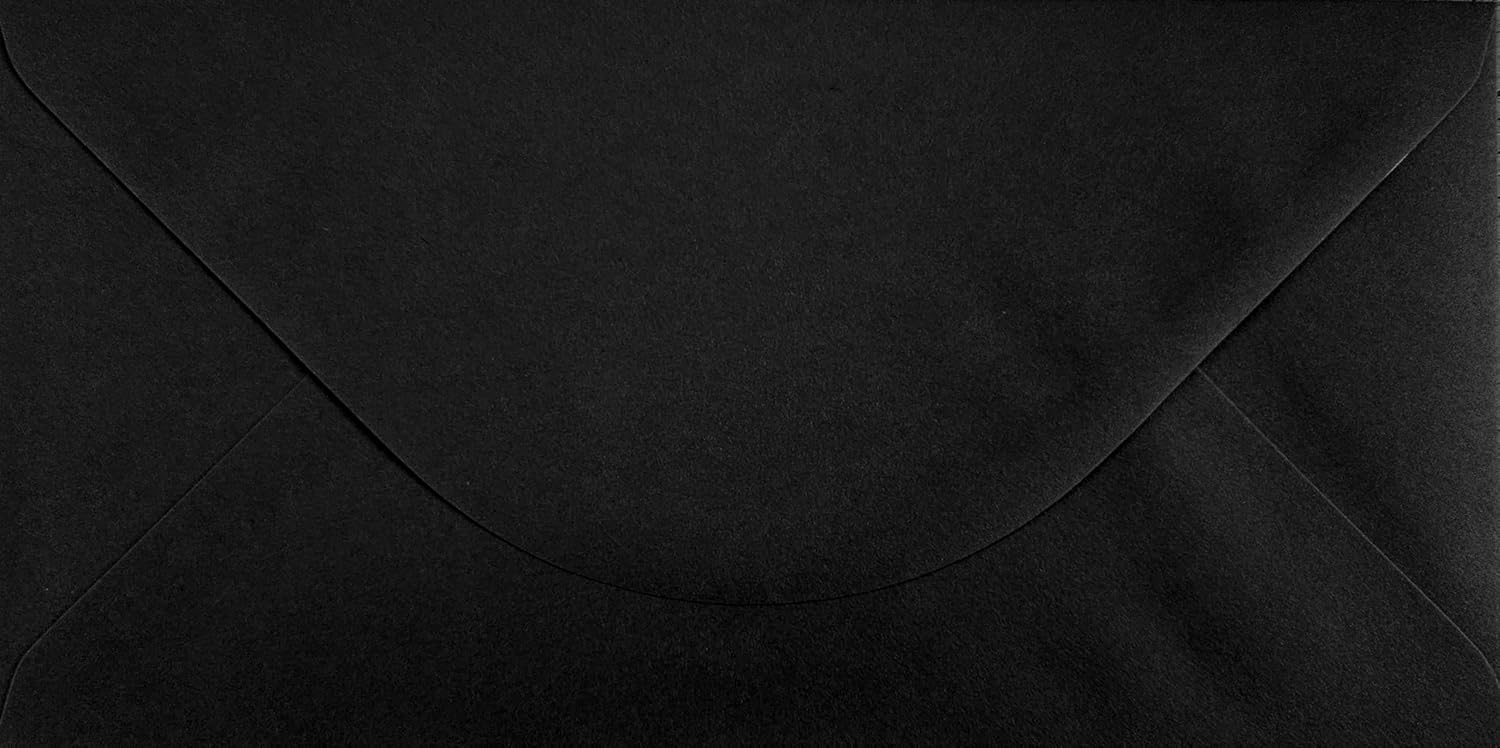 DL - Long 110mm x 220mm Matt Black Envelopes x 100