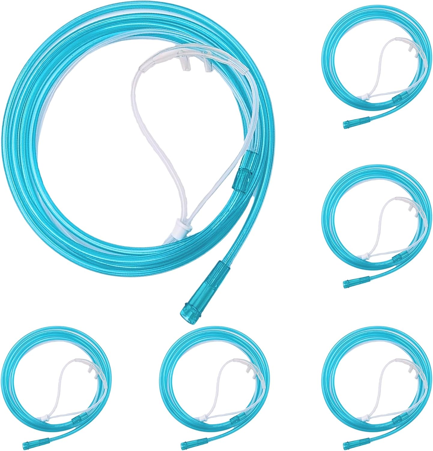 5PCS High Flow, Super Soft 7ft Cannula Nasal Tubing for Oxygen, Adult Nasal Cannula, Premium Nasal Cannulas for Oxygen Therapy, Green Oxygen Tubing