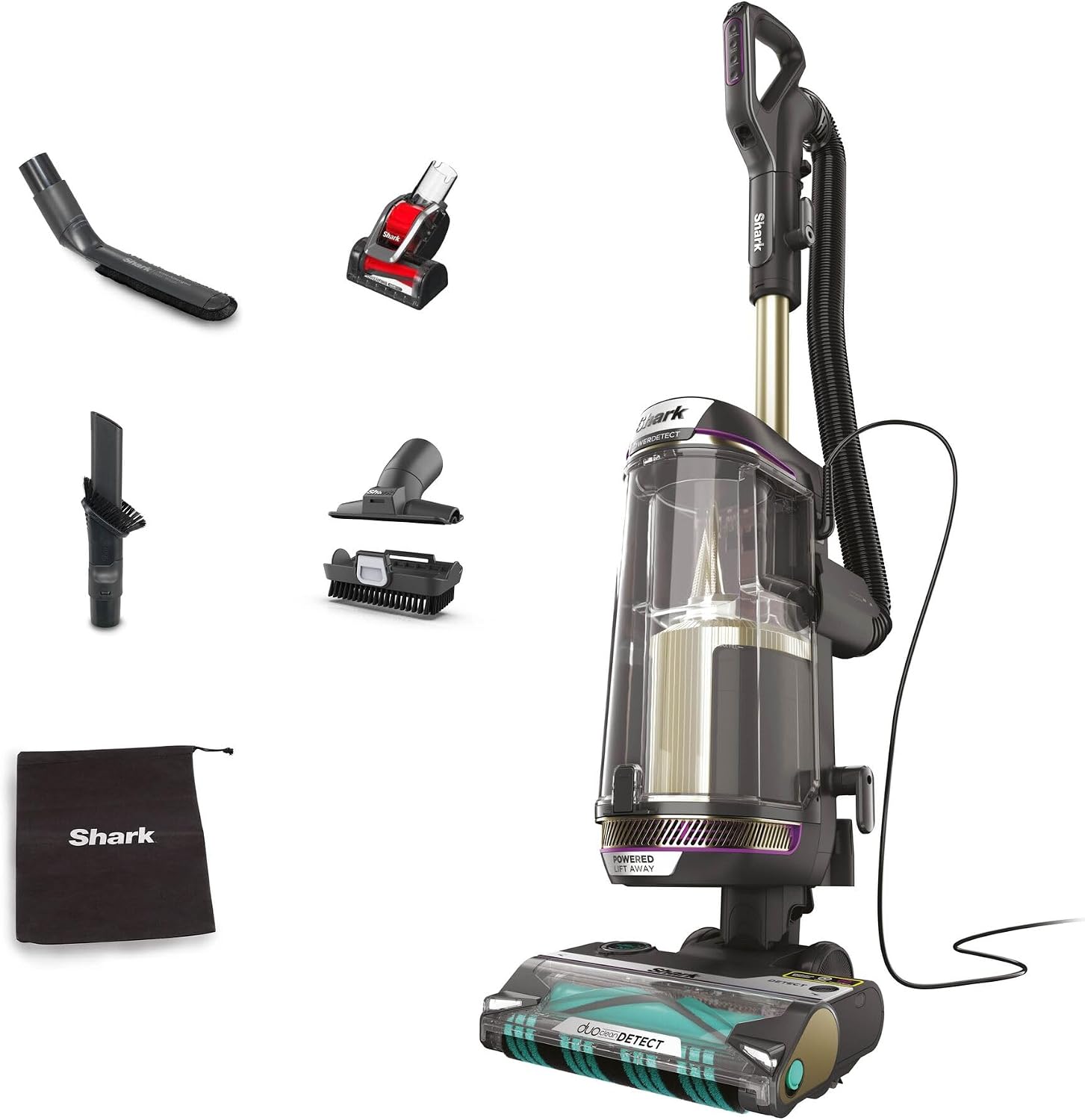 Shark PowerDetect Corded Upright Vacuum Cleaner, AZ3900UKTBK, Pet, Crevice, Charcoal