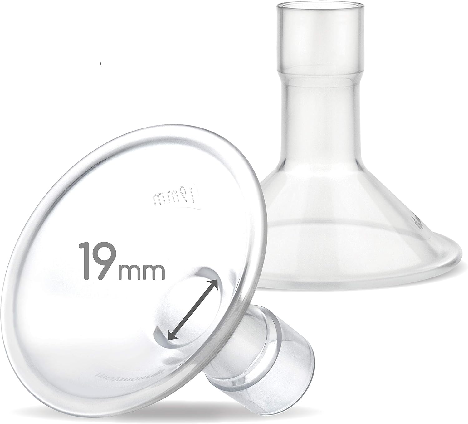 Maymom Myfit 19 Mm Shields; Compatible with Medela Breast Pump- Personalfit, Freestyle, Harmony, Maxi, Freestyle Flex Connector; Connect to Widemouth/Narrow Connector, 2 Pcs