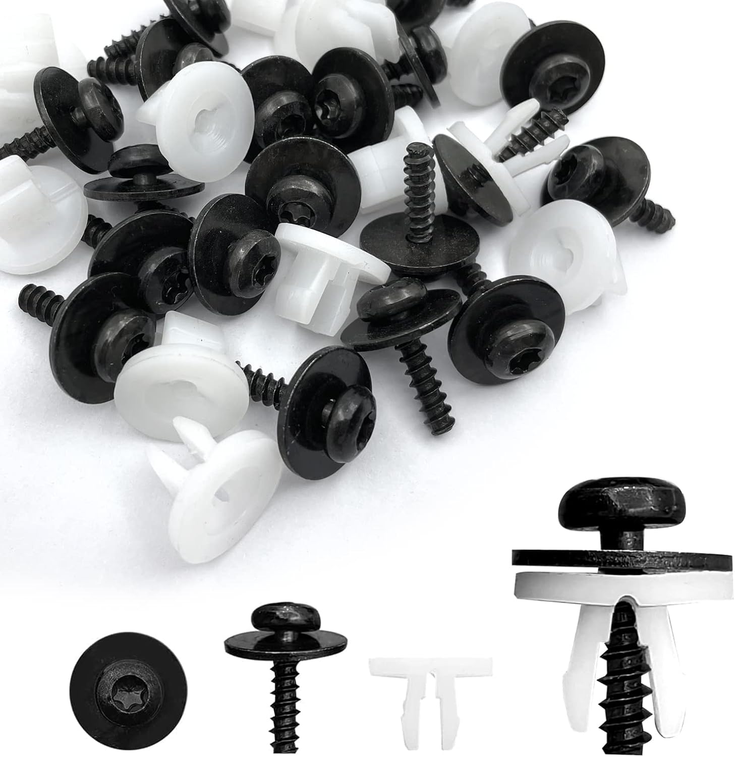 10Pcs Engine Splash Shield Guard Undertray Cover Screws Bolt Nut Clip Kit Compatible with Ford Escape F-150 Edge Focus Fusion C-Max S-Max Transit Lincoln MKC W708591S424