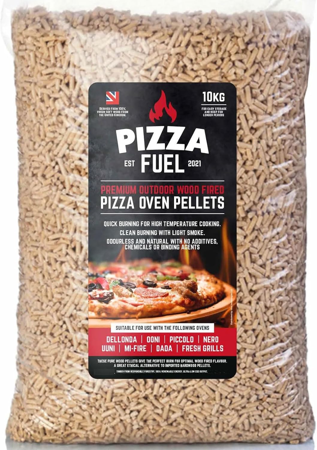 10kg Premium Pizza Oven Wood Pellets for Dallonda Nero Fresh Grills Uuni Ninja Wood Fire Electric BBQ